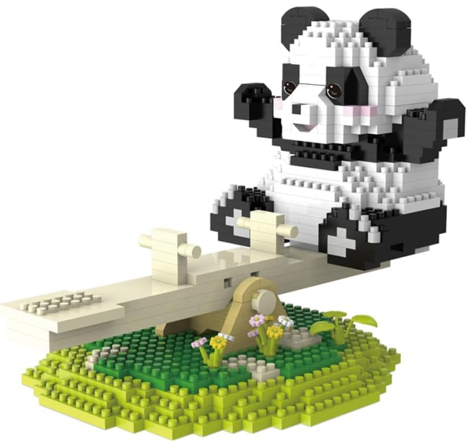 dOvOb Panda Seesaw Micro Blocks 1000-Piece Set Toys Circuit