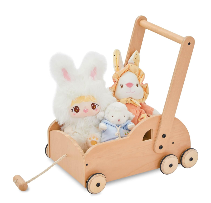 Wooden Baby Push Walker Adjustable Height Toddler Toy Toys Circuit