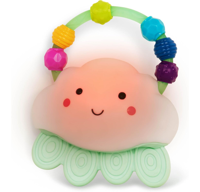 B toys Rain Glow Squeeze Baby Rattle Teether for Infants Toys Circuit