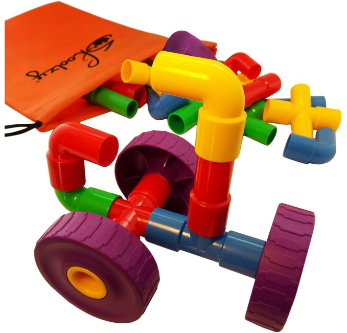 Skoolzy STEM Learning Pipe Tube 29 Piece Building Set for Kids Toys Circuit