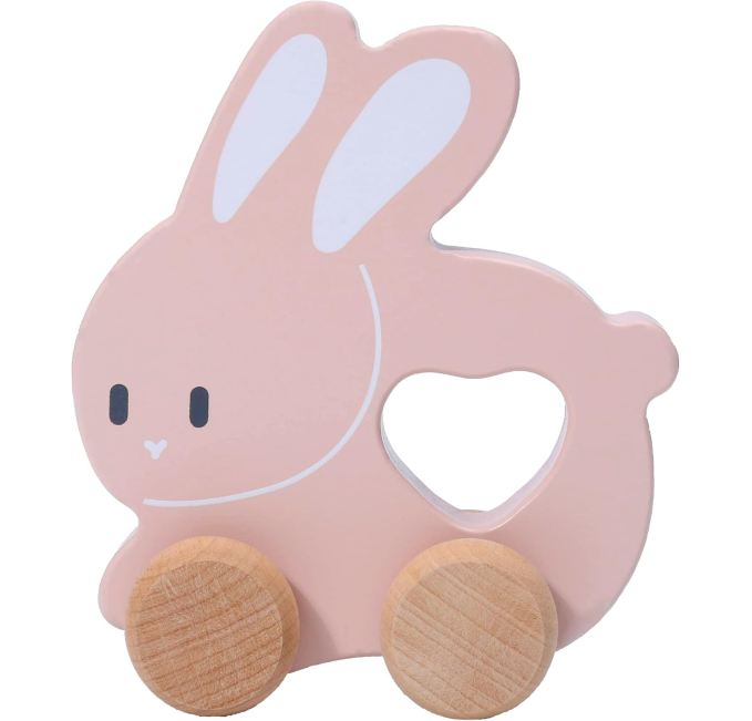 Montessori Mama Wooden Rabbit Push Pull Toy for Babies Toys Circuit