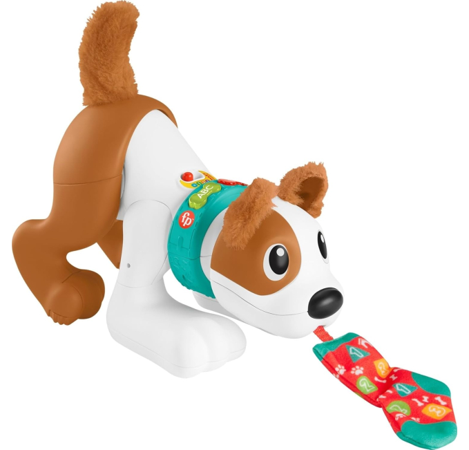 Fisher-Price Baby Learning Toy 123 Crawl with Me Puppy Electronic Dog with Smart Stages Content & Lights for Ages 6+ Months (Amazon Exclusive)  Toys & Games