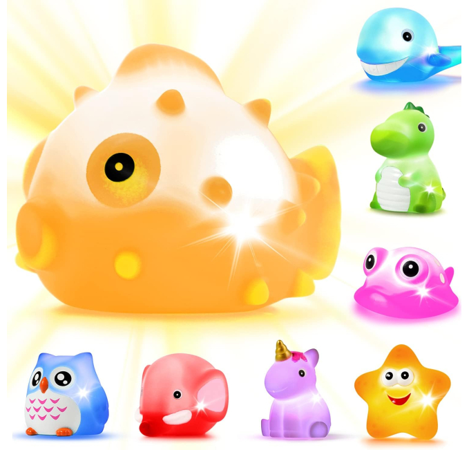 Bath Toys 8PCS Light Up Floating Animal Set for Kids Toys Circuit