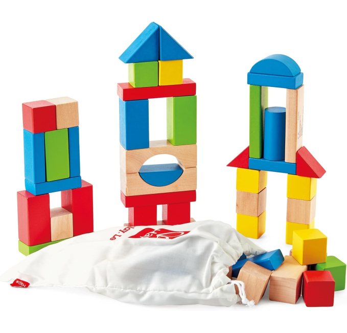 Hape Wooden Blocks for Toddlers 50 Piece Educational Toy Set Toys Circuit