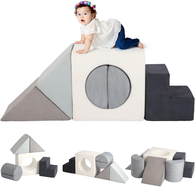 Asweets Baby Foam Climbing Blocks Soft Play Set for Toddlers Toys Circuit
