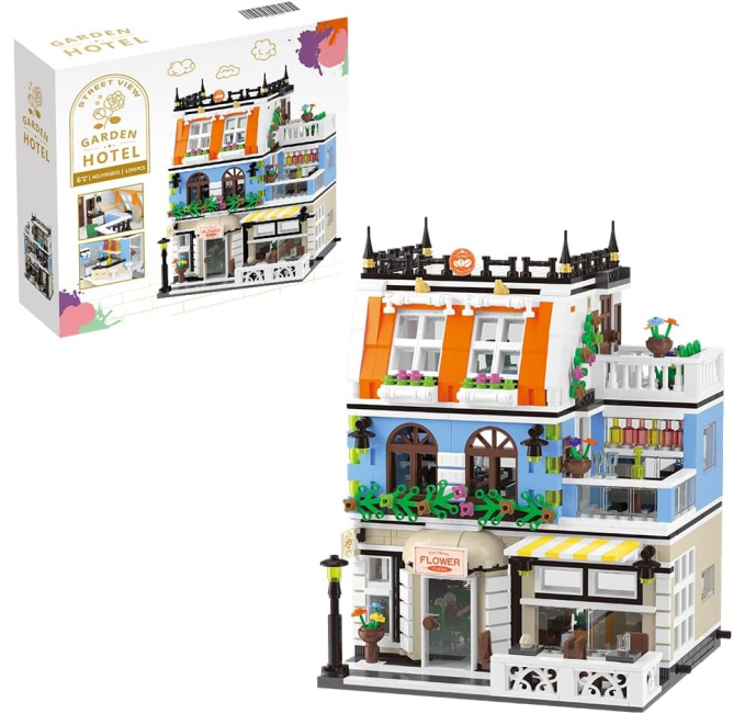 Rufus AI City Garden Hotel Building Set with LED Lights 1300pcs at Toys Circuit