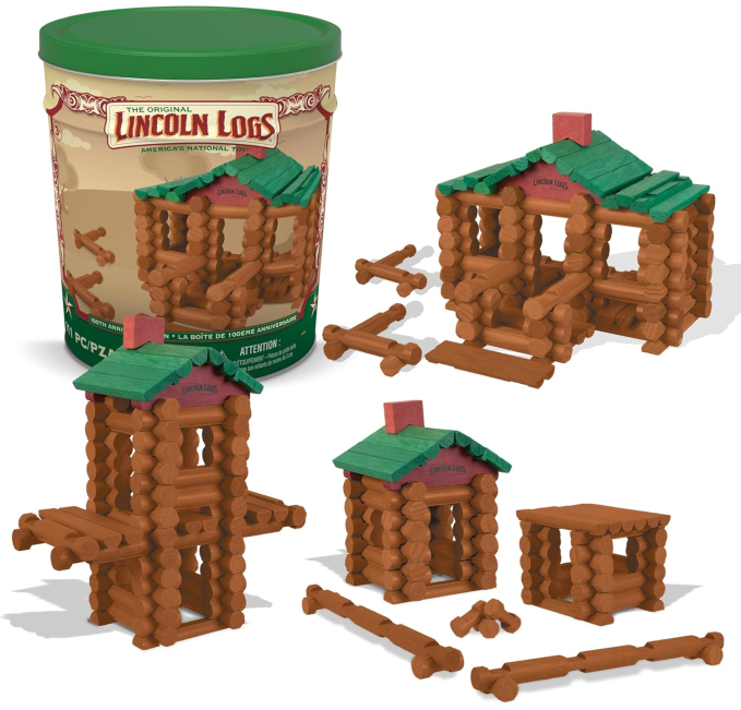 ​Lincoln Logs 100th Anniversary Tin 111 Pieces Toys Circuit​