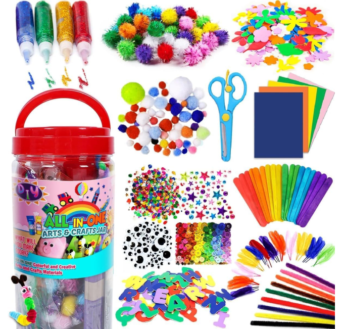 FUNZBO Arts and Crafts Kit for Kids Easter DIY Supplies Toys Circuit