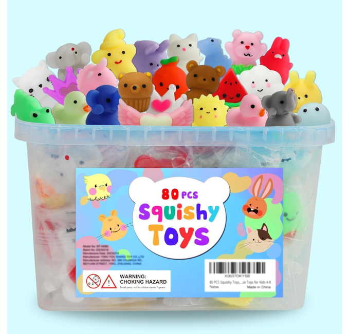 Toys Circuit 80Pcs Kawaii Squishies Bulk Fidget Toys for Kids Gifts