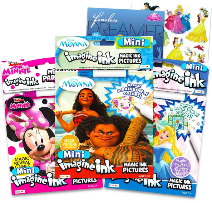 Disney Princess Magic Ink Coloring Book Set Bundle of 3 Toys Circuit