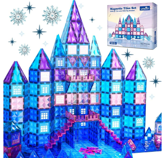 Little Pi Frozen Castle Magnetic Tiles 102 Piece STEM Set Toys Circuit