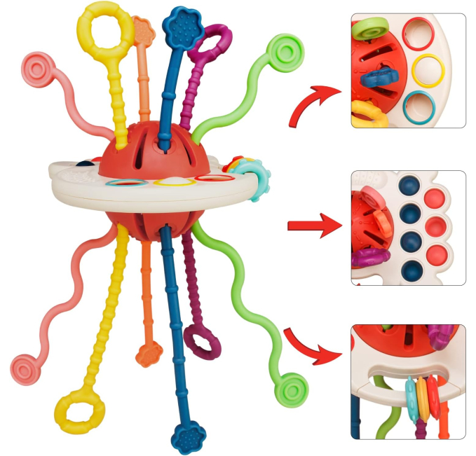 Tiyol Montessori Toys Food Grade Silicone Pull String Toy Toys Circuit