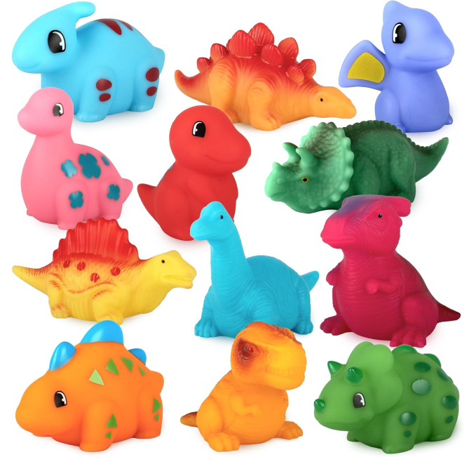 Ganowo Dinosaur Bath Toys 12PCS Mold Free Water Fun Toys Circuit