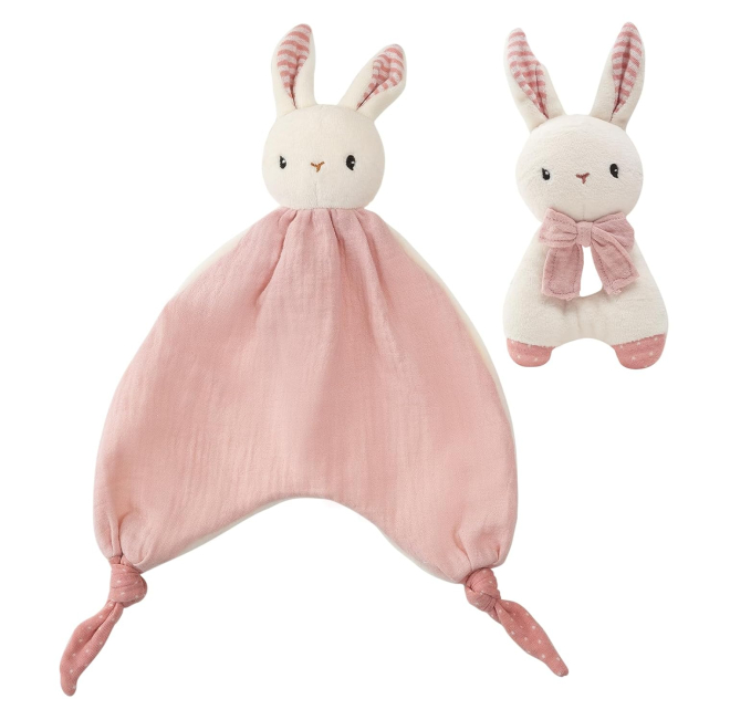 CUDDLE CORNER Organic Baby Rattle Toys Plush Bunny Set Toys Circuit