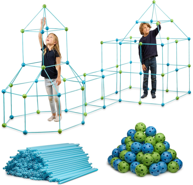 ​FUNbelievable 132 Piece Fort Building Kit for Kids Toys Circuit​