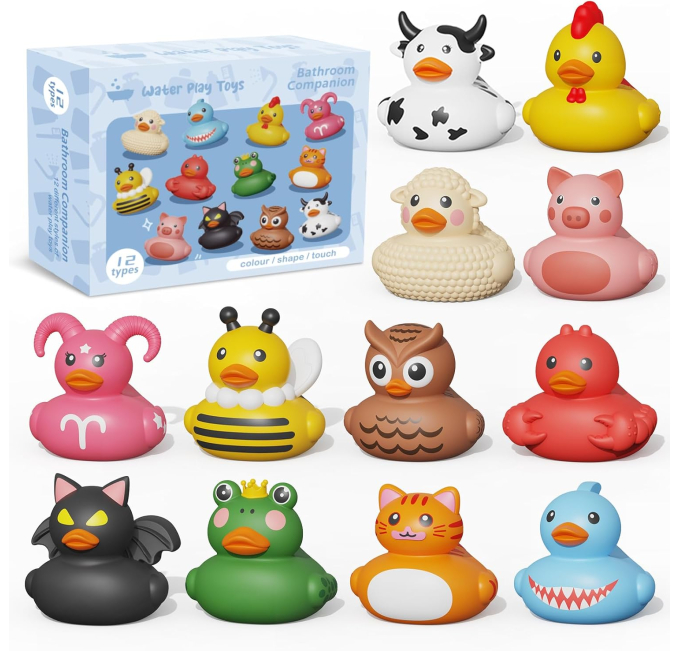 Munchkin 12PCS Rubber Ducks Bath Toys for Toddlers Toys Circuit