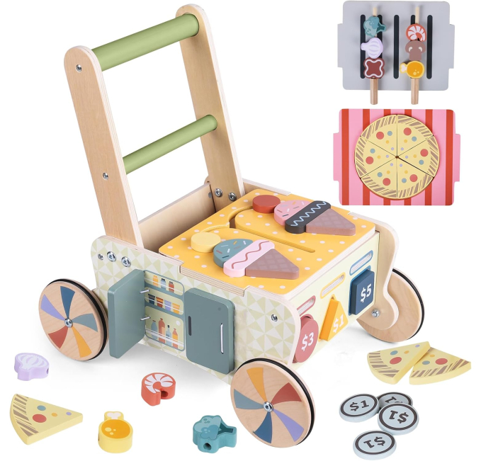 Wooden Baby Walker Montessori Push Toy for Toddlers Toys Circuit