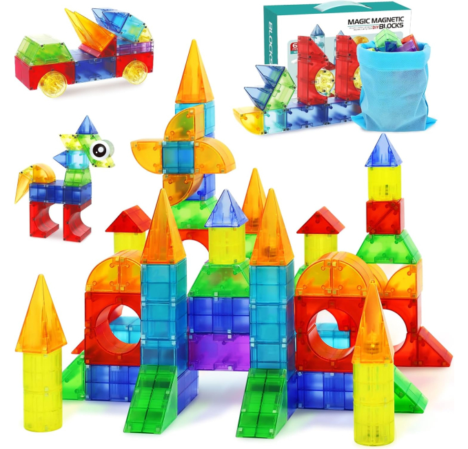 Huaker 66 Piece Magnetic Building Blocks STEM Toy Toys Circuit