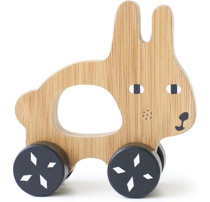 Wee Gallery Bunny Push Toy for Toddlers Motor Skills Toys Circuit