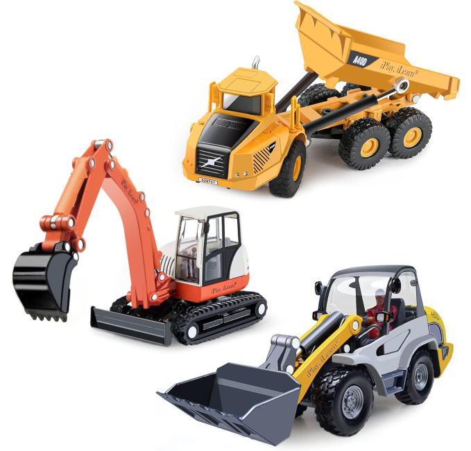 iPlay iLearn Construction Site Playset Dump Truck Excavator Toys Circuit