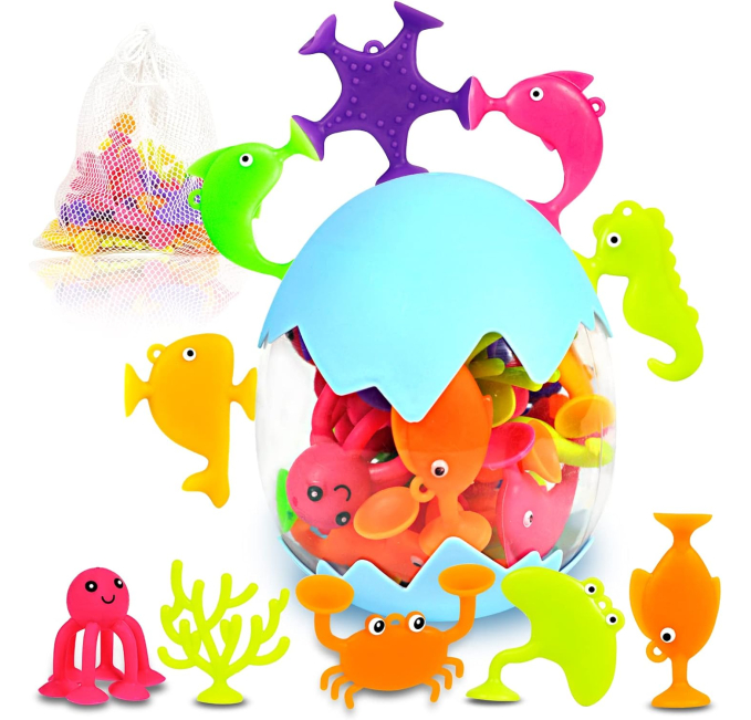 Toys Circuit Suction Cup Bath Toys for Toddlers 18 Piece Set