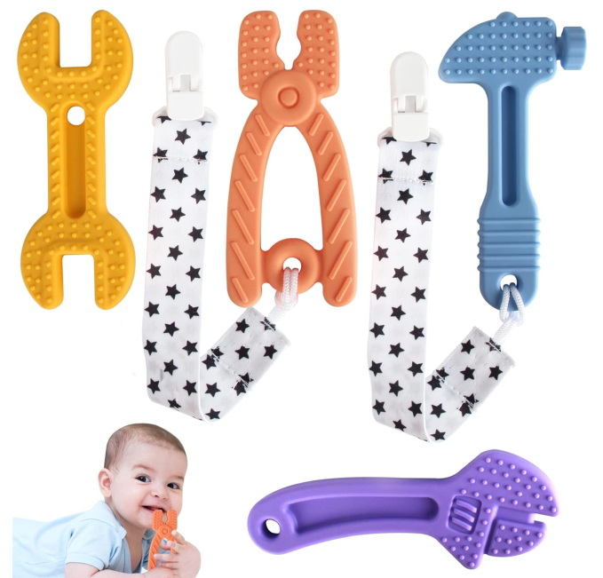 Fu Store Silicone Teething Toys Set for Babies Toys Circuit Infant Gums Relief