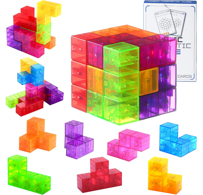 PUPAX Magnetic Building Blocks Toys Circuit 3D Puzzle Cubes Fun