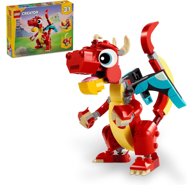 LEGO Creator 3 in 1 Red Dragon Animal Toy Set Toys Circuit Gift