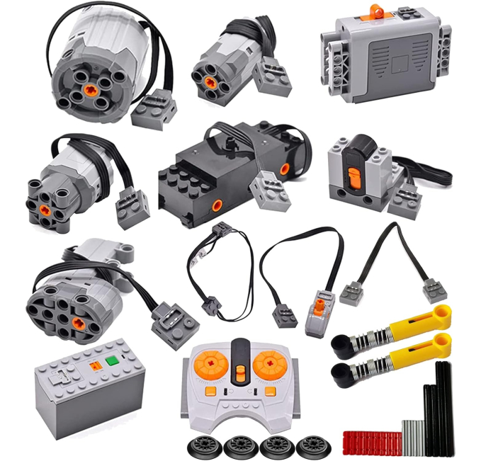 SEEMEY 32Pcs Power Function Kit Set for Train Motor Parts Toys Circuit