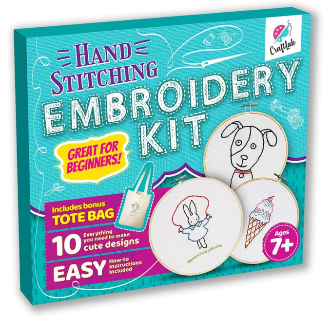 CraftLab Kids Embroidery Kit Fun Needlepoint Set Toys Circuit
