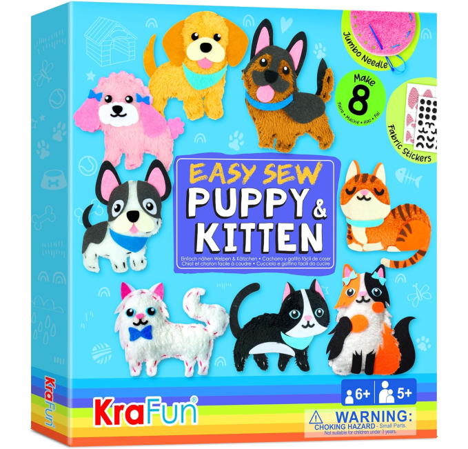 KRAFUN Easy Sewing Kit for Kids DIY Stuffed Animal Craft Toys Circuit