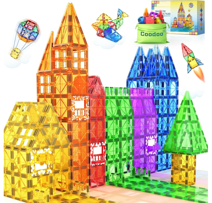 Magnetic Building Tiles Toys Circuit 60 PCS Kids STEM Blocks Set