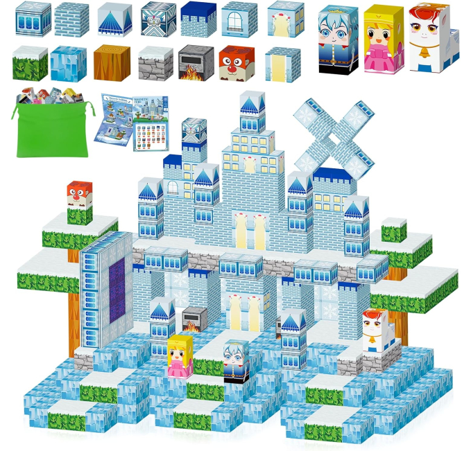 Ludmila 116PCS 3D Magnetic Building Blocks Castle Set Toys Circuit