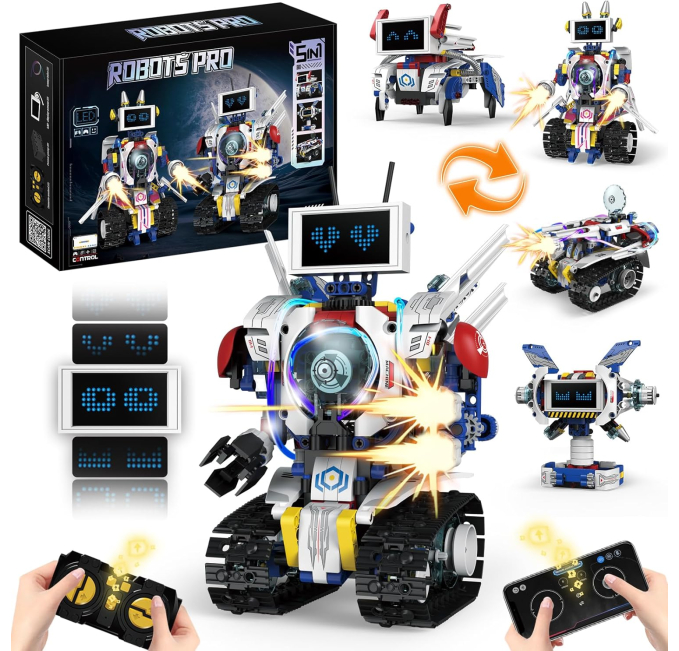 VOPOGLNE 5 in 1 STEM Robot Building Kit for Kids Toys Circuit