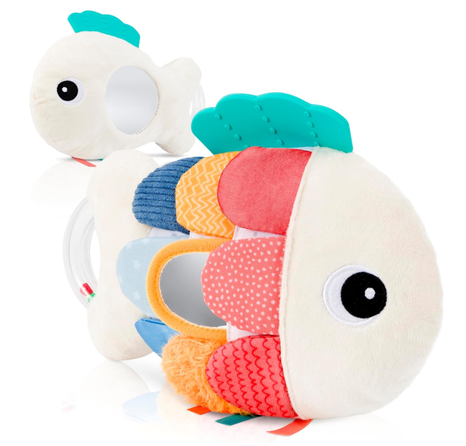 Soft Baby Sensory Fish Toy with Mirror Montessori Toys Circuit