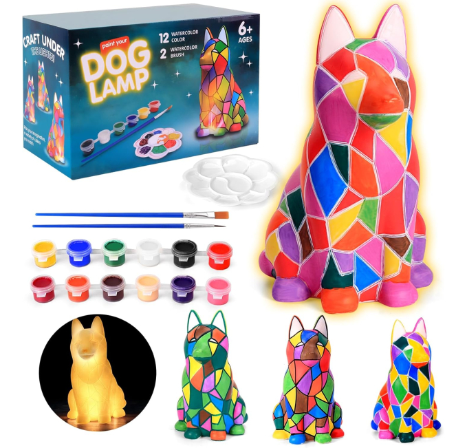 Paint Your Own Dog Lamp Kit for Kids Arts and Crafts Toys Circuit