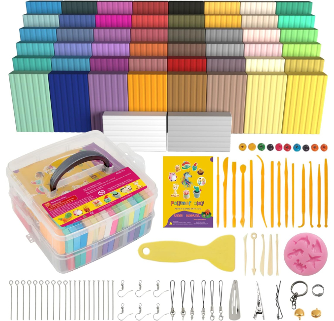 Polymer Clay 50 Colors DIY Modeling Clay Set with Tools Toys Circuit