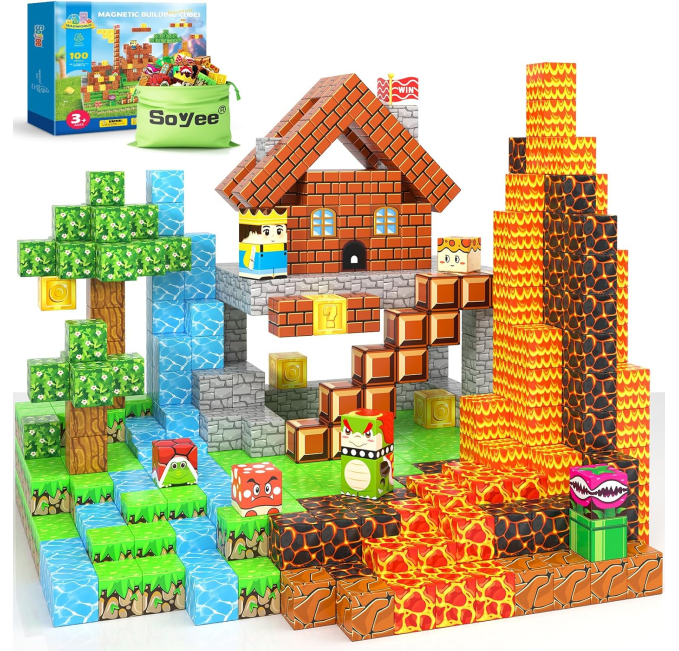 Petenjoy Magnetic Blocks 100 PCS STEM Adventure Set Toys Circuit