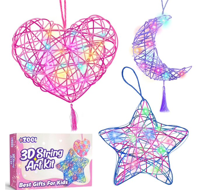 Arts and Crafts for Kids 3D String Art Kit Light Up Toys Circuit
