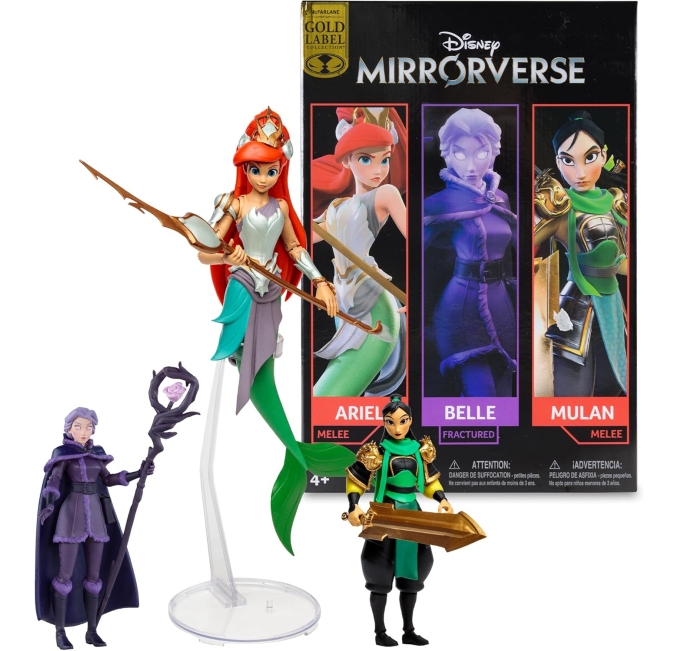 McFarlane Toys Disney Mirrorverse Mulan Belle Ariel 3 Pack Action Figures Toys Circuit