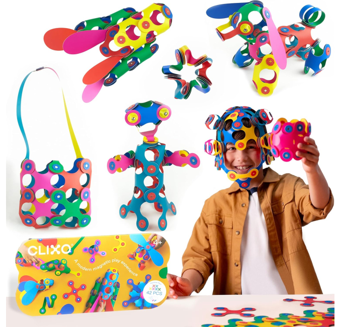 Clixo Rainbow 42 Piece Magnetic Building Set Toys Circuit