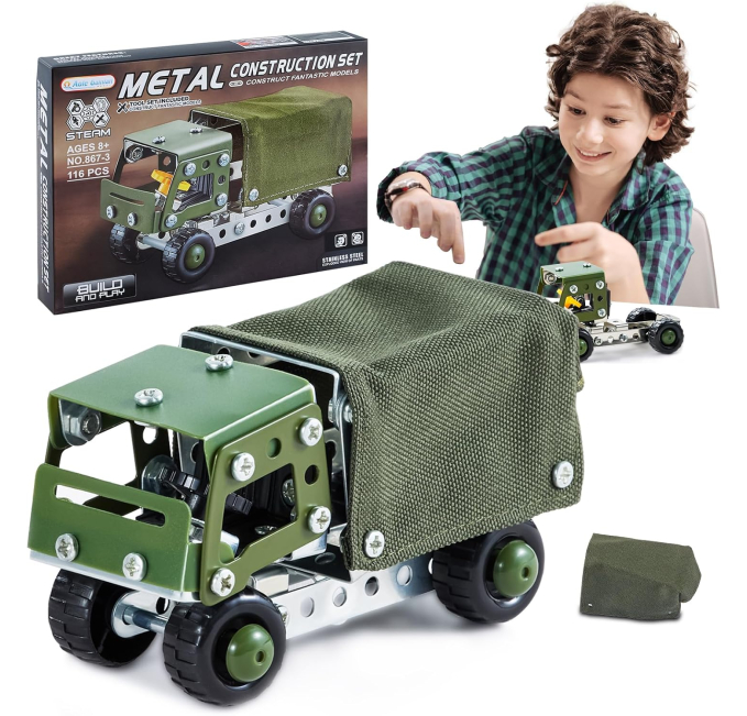 Military Truck STEM Building Toy Set for Boys Toys Circuit