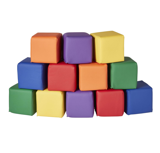 ECR4Kids Foam Cubes 12-Piece SoftZone Building Blocks Toys Circuit