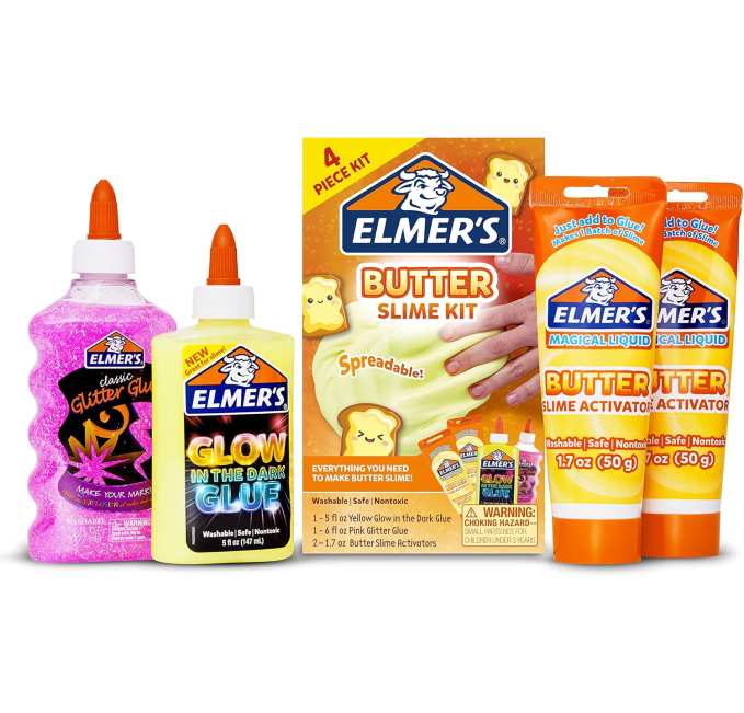 Elmers Butter Slime Kit with Glow in the Dark Glue 4 Count Toys Circuit