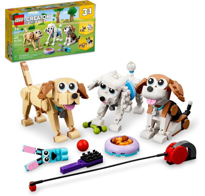LEGO Creator 3 in 1 Adorable Dogs Building Toys Circuit Dachshund Beagle Pug Poodle 31137