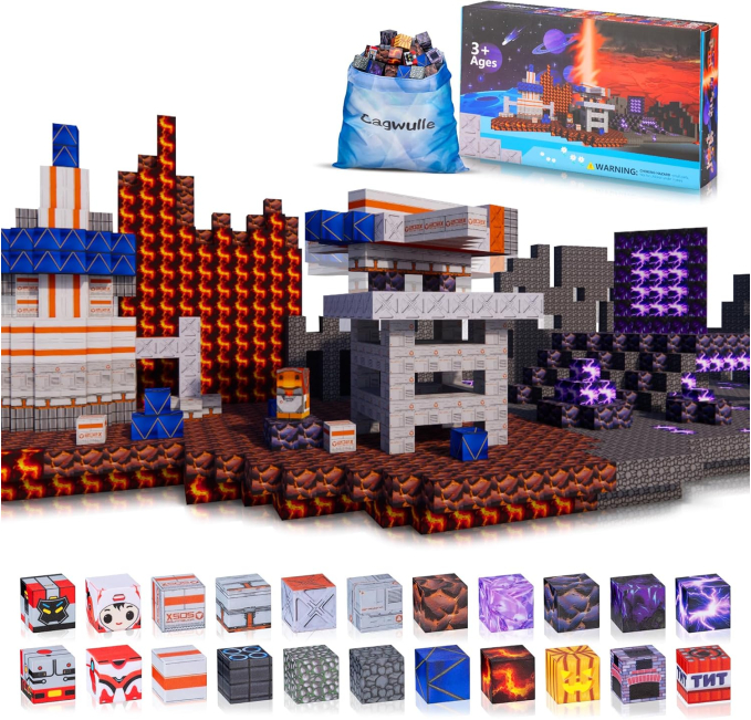 Cagwulle 100Pcs Magnetic Building Blocks STEM Toys for Kids Toys Circuit