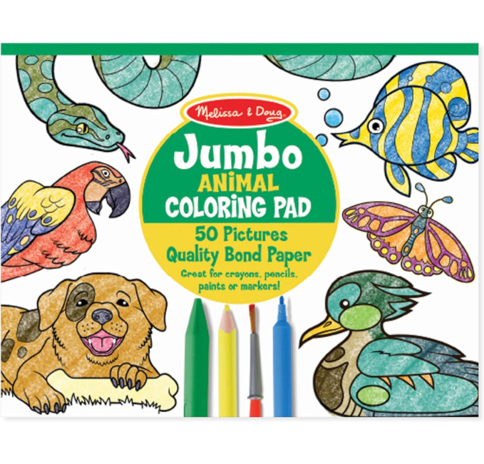 Melissa & Doug Jumbo Coloring Pad Animals 50 Pictures Toys Circuit