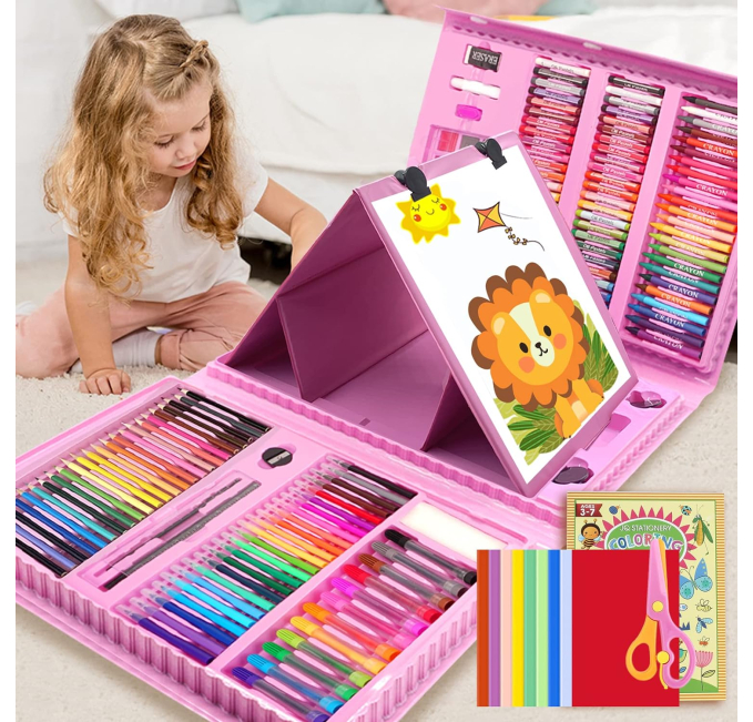 208 PCS Art Supplies Drawing Kit for Kids Toys Circuit