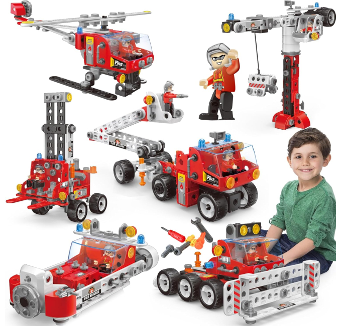 TOY Life 6-in-1 STEM Toys 187-Piece Building Blocks for Kids Toys Circuit