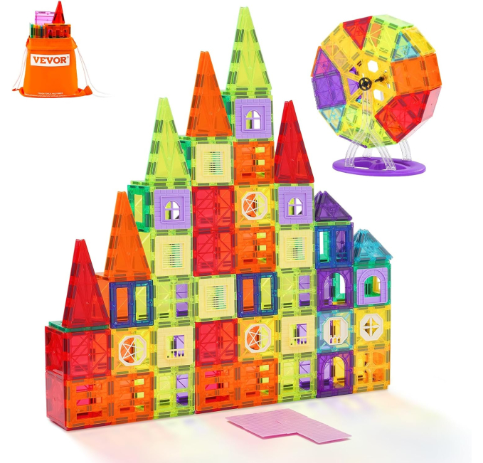 VEVOR 180 PCS Magnetic Tiles Building Set for Kids Toys Circuit